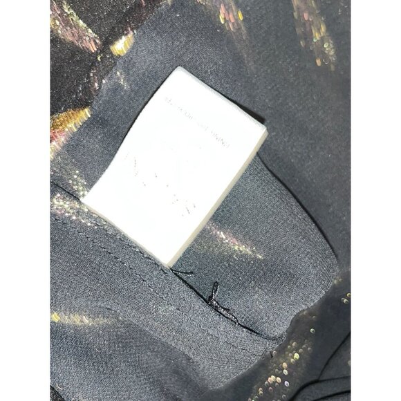 Saloni Black & Metallic Patterned Ruffle Hem Long Sleeve Back Zip Closure Women' - Picture 10 of 11